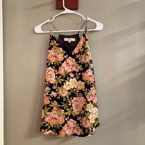 Loft Floral V Neck Tank Top S